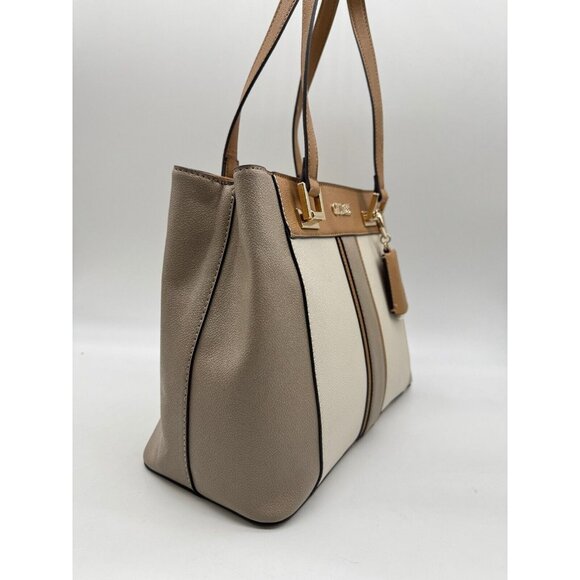 Guess Trixy faux-leather medium tote shopper bag - Taupe /Beige (Used) - Picture 6 of 12